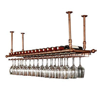 Alqn Portabottiglie da parete Scaffale di stoccaggio in ferro metallico nel bar Loft Soffitto a parete Appeso Vino Calici in vetro Champagne Calici Portabottiglie Portabottiglie da vino Multi-Size,Br