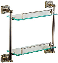 GDFEH Scaffale da Bagno Full Rame Rame Bathroom Posaggio in Vetro Mensola a Parete Mensola in Vetro temperato Scaffale da Bagno 19.6x15.9x5.3 Pollici