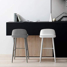 yunyu Sedia da Ufficio,Sgabello da Bar Alto Grigio e Bianco (Due Set) Altezza 75 cm (30 Pollici) Struttura in Ferro Gambe Spesse, Vernice Grigia (Bianca), per ristoranti, Bar, caffè, Reception
