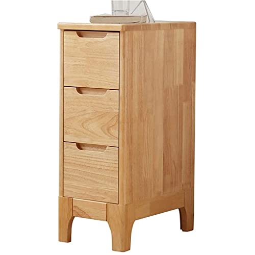 NL Comodini Camera da Letto Comodino in Legno massello da Letto 25 cm 3 cassetti Mini Cabina Stretta