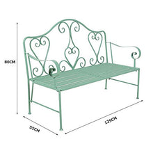 Panca da Giardino per Patio Esterno Panchina Tempo Libero, Panca in Ghisa Resistente alle Intemperie con Schienale Braccioli, Panca Decorativa Retrò per 2 Persone, Inizio Balcone Divano Sedia Creati