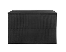 Cassapanca portaoggetti da giardino, impermeabile, in rattan sintetico, per esterni, colore: nero, 150 x 100 x 100 cm