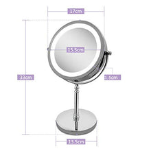 Specchio per Trucco a LED con Lente d'Ingrandimento Alimentato a Batteria ingrandimento 10x Rotazione a 360 ° Specchio Argento HD Specchio per Trucco da Tavolo Piccolo Argento