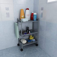 Knoijijuo Trolley Kitchen Carrello di Servizio di acquisto sulla mensola Isola Bagagli A Partire da 3 Livelli, rotelle bloccabili, D'carrelli Esterni con Maniglia,Grigio