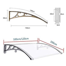 Fai da Te Porta Tenda Canopy Giardino Veranda Silenzioso Antipioggia Consiglio Endurance PC con profondità 60cm / 80cm / 100 Centimetri / 120 Centimetri Lega di Alluminio Staffa (Size : 100x100cm)