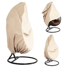 EMVANV - Coprisedia da giardino per sedie a forma di uovo, per sedia a dondolo e uova, con orlo elastico e coulisse, tessuto Oxford impermeabile (grigio)
