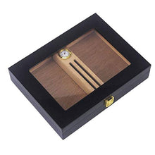 XZJJZ Cigar Box Humidor Viaggi - con igrometro e umidificatore Transparent Glass Window Cigar Box Box di Viaggio Cigar Box Portatile Rimovibile