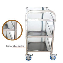 Carrello di Servizio per la Fornitura/Carrello con Ruote in Acciaio Inossidabile a 3 Strati, Silenzioso e indossabile, Rimovibile, Adatto per la ristorazione in Hotel/Attrezzature mediche/Carr