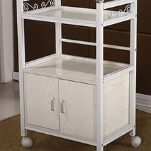 ChangDe Quattro Ruote Portatile Strumento di archiviazione Carrello Mensola a mensola Crystal Space Grande Cucina Bagno Bagno Ruota Multifunzione Bianco 50X35X85CM Utility Cart (Color : White)
