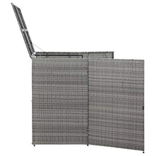 Ausla Copribidone per Spazzatua Polyrattan, Copribidone Doppio Spazzatura Antracite, 153x78x120cm
