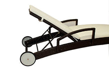 Lettino Sdraio Maya Marrone con cuscino Beige Sole Mare Relax Alluminio Simil Rattan