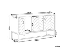 Beliani Credenza Colore Legno Scuro con Gambe in Metallo a 3 Ante 62 x 112 cm Nueva
