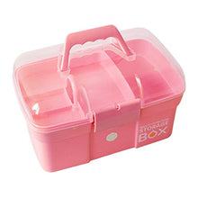 ColiCor - Armadietto medico a doppio strato, organizer portatile per medicine, 31,5 x 21 x 19,5 cm rosa