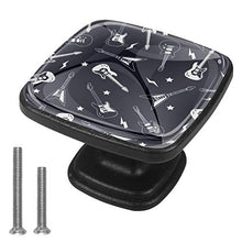 Set di 4 pezzi con maniglia quadrata per armadio da cucina, credenza, cassettiera, cassettiera, con viti, per cucina, comò, armadietto, bagno, chitarra musicale, colore: blu navy