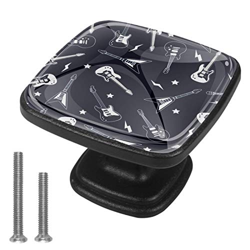 Set di 4 pezzi con maniglia quadrata per armadio da cucina, credenza, cassettiera, cassettiera, con viti, per cucina, comò, armadietto, bagno, chitarra musicale, colore: blu navy