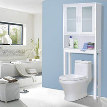 DREAMADE Mobile Scaffale sopra Toilette Armadio Alto per Lavatrice da Bagno in MDP Salvaspazio, Bianco