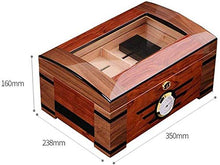 QINJLI Doppio Strato Cigar Valigia, Grande Cigar Box Foderato con Legno di Cedro, con igrometro e umidificatore, può Contenere 25-50 Cigar