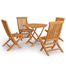 SKM Set da Pranzo da Giardino 5 pz in Legno Massello di Teak (39.5kg)