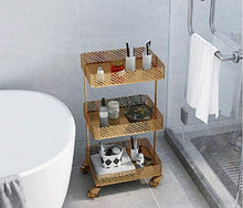 LYM &ripiano di stoccaggio Scaffale di stoccaggio, Falling Subway Art Rack di stoccaggio Mobile Multistrato Carrello Camera da Letto Soggiorno Rack di stoccaggio -3 Piani Scaffale di Finitura