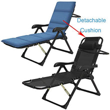SHUAIIJUAN Sedia per il tempo libero domestico Blue Lounge Sedia pieghevole Patio Lounge Chaise sedia regolabile sedie a sdraio Sdraio reclinabili con cuscino for Outdoor Giardino Balcone Cantiere Bea