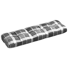 Buyounger Cuscino Divano da Giardino Quadri Grigio 120x40x12 cm in Tessuto