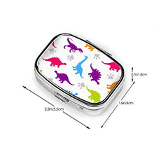 Pill Box - Scatole per pillole colorate per bambini e ragazzi, portatile, rettangolare, in metallo, argento, compatto 2 spazi, portapillole per viaggio/tasca/borsa