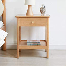 Outtw Comodino,Tavolino Laterale Tavolino di estremità del Look di Legno, Comodino del Tavolo Quadrato con Vano Aperto Retro, Comodino di Stoccaggio dello Scaffale con 1 Cassetto (Color : Natural)