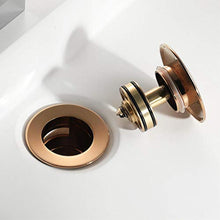 SHDJYR Scarico per lavabo Scarico per Bagno in Ottone Massiccio Scarico per lavabo in Oro Rosa Scolapiatti per lavabo con Scarico a Pressione Scarico per lavabo con sgocciolatoio Nero