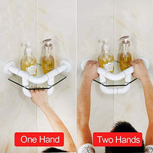 AOIWE Bagno Maniglie Grab Bar Bagno d'angolo mensola di Vetro Triangolo Parete Doccia Mensola d'angolo Doccia Caddy Vetro temperato, SUS 304 in Acciaio Inox for Montaggio a Parete