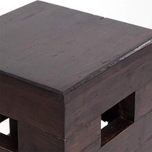 Design Delights, sgabello RUSTIKALER Brick 48" | 48 x 29 x 29 cm (altezza x larghezza x profondità), in mogano, sgabello in legno, sgabello per fiori, tavolino | Colore: 03 marrone scuro