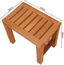 Sgabello da Bagno JUNshower feci Scarpe Sgabello/Bagno Sgabelli for Anziani disabili Adulti e Le Donne Incinte Antisdrucciolevole umidità HighQuality Wood (Dimensioni: 43 × 33 × 50 cm)