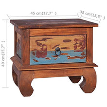 Tidyard Comodino in Legno Massello di Recupero con Cassetto,Comodino Camera da Letto Vintge con Cassetto,Comodino Cameretta con Cassetto,Comodino con Cassetto,Comodino Vintage Classico 45x35x40 cm