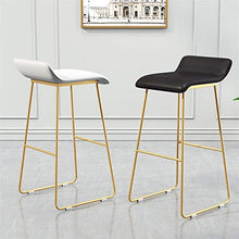 WHOJA Sgabelli da Bar Gambe Moderne in Metallo Sgabello Alto Mobili da Bar Sedile in PU Sedia da Pranzo Adatto per Ufficio Commerciale 75 cm di Altezza Sedia da Pranzo (Color : Black#)