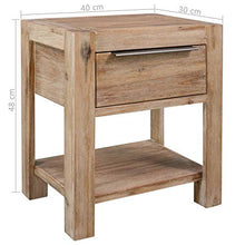 Tidyard Comodino 2 pz Rustichi in Legno Massello di Acacia 40x30x48 cm,Comodini con Cassetto,Comodini Camera da Letto,Comodini Cameretta,Comodini Classico,Comodini Porta Telefono e Lampada