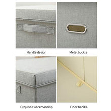 Sous NLIAN- Organizzatore Bin Pieghevole, Grande Pieghevole Cotone e Lino Grey Box con Coperchio Rimovibile e Maniglie for la casa Toddler Ufficio Nursery 2PCS