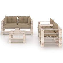 SKM Set Divani da Giardino Pallet 5 pz con Cuscini in Legno di Pino (126.54kg) -6342