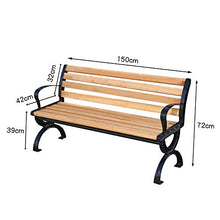 Panchina da EsternoTerrazza Con Giardino Panchina, Struttura In Ghisa A 3 Posti E Panchina In Legno Massello Sedia da Portico,Panca da Balcone Cortile Con Schienale E Braccioli,Può Supportare 1102lb