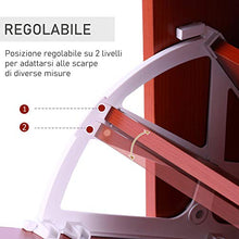 homcom Scarpiera Salvaspazio 2 Cassetti 2 Ripiani Regolabili 60x24x80cm marrone rosso