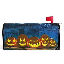 Casella delle lettere di Halloween con zucche magnetiche e palazzo infestato, grande cassetta delle lettere da giardino, cortile, decorazione per la casa, dimensioni 64,8 x 53,3 cm