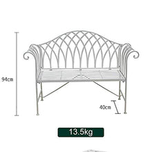 AJH Panca per Interni ed Esterni panchina da Giardino in Metallo, Panca con Struttura in Acciaio, Balcone, Salotto con Schienale e braccioli, mobili da Giardino Resistenti alle in