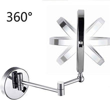 WZDD Specchio Ingranditore da Parete con Luce LED, Specchio da Barba con Ingrandimento 10x, Specchio per Trucco Girevole - for Hotel