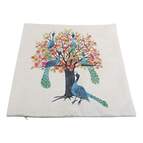 Weiy - Set di cuscini decorativi, motivo: fiori e uccelli, farfalle, Flax, come da immagine., 43.5*44.5cm