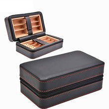 XUSHEN-HU Custodia in Pelle di Viaggio Cigar Humidor, Legno di Cedro e Rimovibile vassoi, Portatile Leggero Cigar Box (1 Pezzo) Sigaro