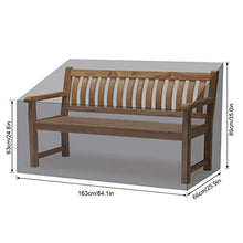 SanGlory Copri Panca a 3 Posti Copertura per Panca da Giardino, Copertura Panchina Impermeabile Telo Oxford Resistente allo Strappo Custodia per Panchina da Giardino (163x66x63/89cm)