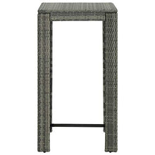 FAMIROSA Tavolo da Bar da Giardino Grigio 60,5x60,5x110,5 cm Polyrattan