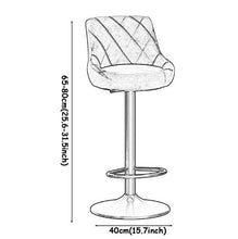 LZY Set di 2 sgabelli da Bar girevoli Regolabili in Altezza, Sedile Rotondo in Velluto, Cucina, Colazione, sgabelli da Bar, poggiapiedi, Sgabello con Gambe in Metallo Dorato da Pub,Grigio