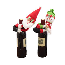 TOYANDONA Borsa per Vino di Natale 2 Pezzi Copertura per Bottiglia di Vino di Babbo Natale Pupazzo di Neve Sacchetti Regalo di Natale Hugger di Vino per Decorazioni per la tavola di Natale