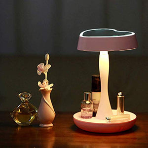 GaoF Specchio per Il Trucco Illuminato con ingrandimento 3X Rimovibile Specchio cosmetico da appoggio a LED con Lampada da Tavolo Oscuramento del Touch Screen 3 modalità di Illuminazione a Colori