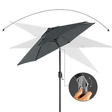 SONGMICS Ombrellone da Giardino di 2 m, Parasole con Protezione UPF50+, Palo e Stecche in Metallo, Inclinabile, Base Non Inclusa, per Terrazzo Balcone Esterno, Grigio GPU202G01