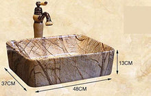 Jgophu Lavandino rettangolare in ceramica fatta a mano per bagno, bagno, bagno, vasca da bagno decorativa, marmo